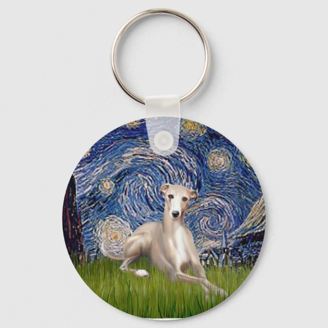 Starry Night - Whippet #2 Keychain (Front)