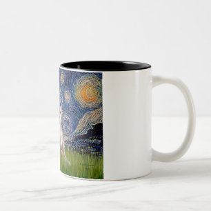 Starry Night - Whippet #2 Two-Tone Coffee Mug
