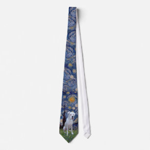 Starry Night - White Boxer Neck Tie