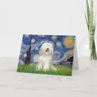Starry Night - White Tibetan Terrier Card