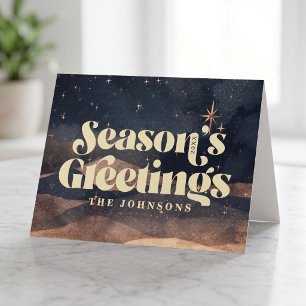Starry Night Winter Sky Modern Elegant Chic Holiday Card