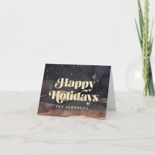 Starry Night Winter Sky Modern Elegant Chic Holiday Card