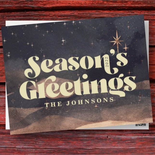 Starry Night Winter Sky Modern Elegant Chic Holiday Postcard (Creator Uploaded)