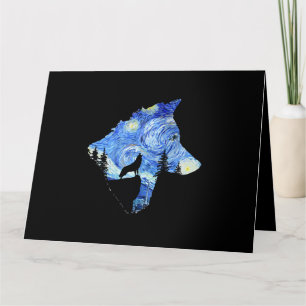 Starry Night Wolf by Vincent van Gogh Famous Paint Card