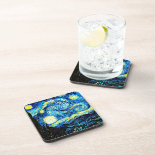 Starry Night, world famous painting by Van Gogh, Beverage Coaster