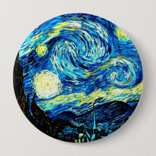 Starry Night, world famous painting by Van Gogh, Button
