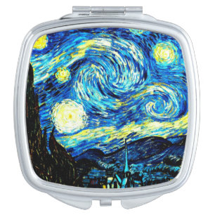 Starry Night, world famous painting by Van Gogh, Compact Mirror
