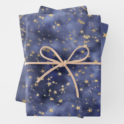 Starry Night Wrapping Paper Sheets