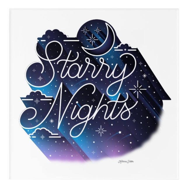 Starry Nights Acrylic Wall Art (12x12) (Front)