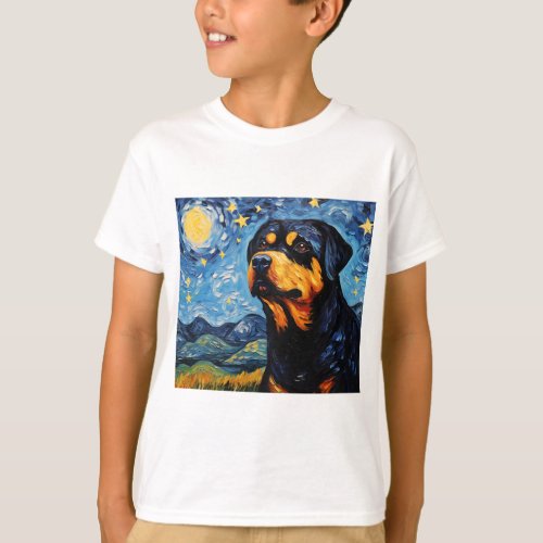Starry Nights Canine Muse _ A Tribute in Vintage  T_Shirt