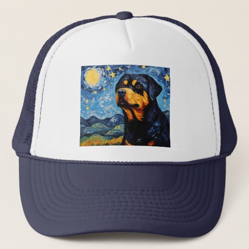 Starry Nights Canine Muse _ A Tribute in Vintage  Trucker Hat