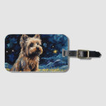 Starry Night&#39;s Loyal Sentinel - Dog&#39;s Tribute in W Luggage Tag