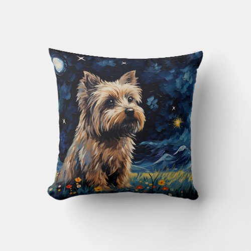 Starry Nights Loyal Sentinel _ Dogs Tribute in W Throw Pillow