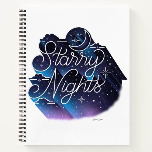 Starry Nights Sketchbook  Blank  85x11 Notebook