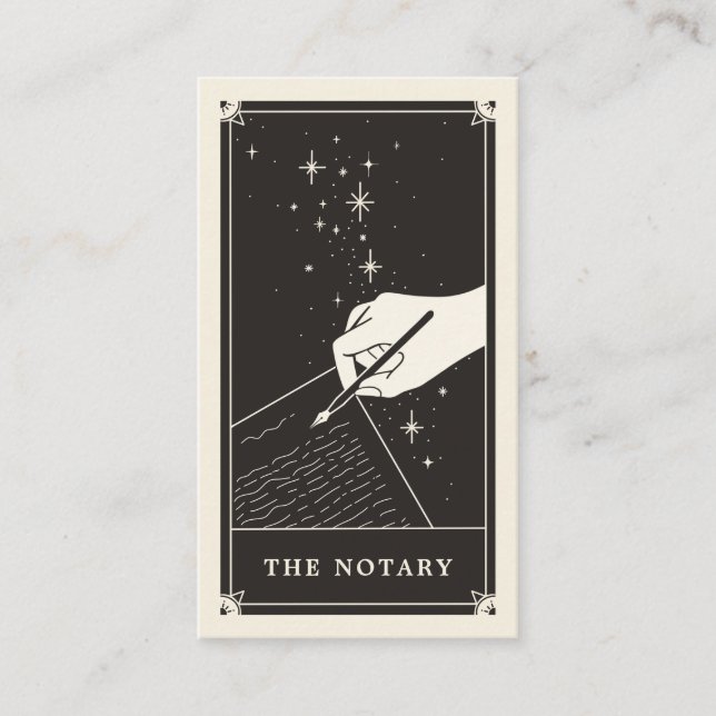 Starry Notary Tarot Writer Business card (Front)