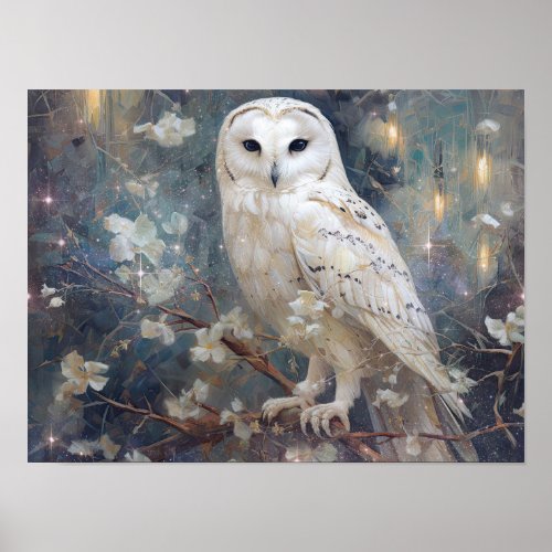 Starry Owls Poster