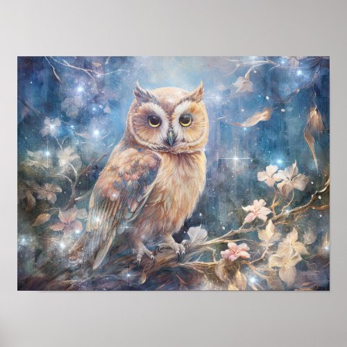 Starry Owls Poster