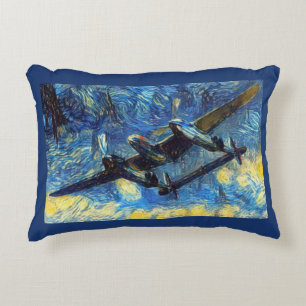 Starry P-38 Night Accent Pillow