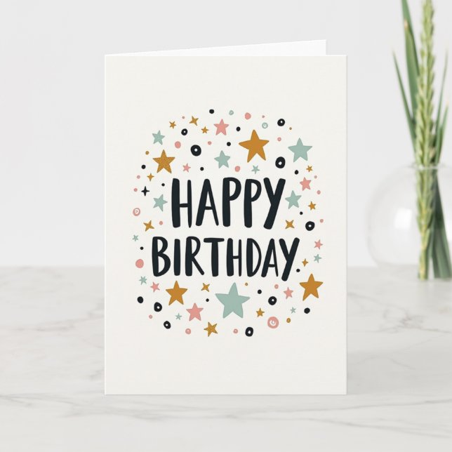 Starry Pastel Birthday Card (Front)