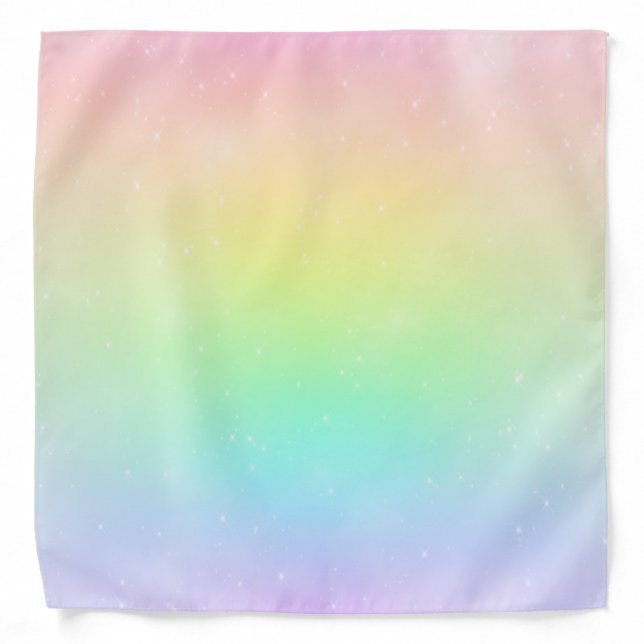 Starry Pastel Rainbow Sky Bandana (Front)