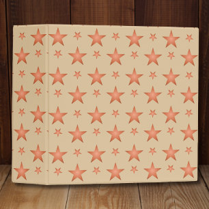 Starry pattern in gradient terracotta orange  3 ring binder