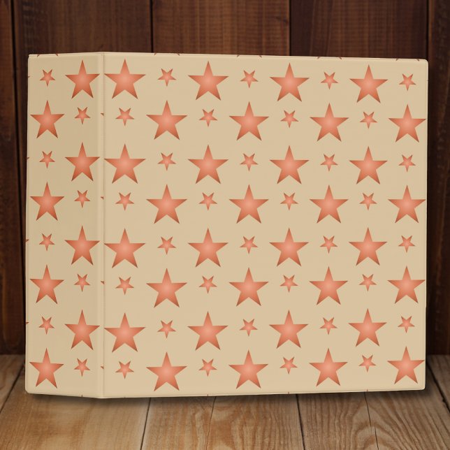 Starry pattern in gradient terracotta orange  3 ring binder (Creator Uploaded)