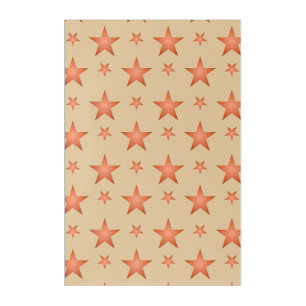 Starry pattern in gradient terracotta orange  acrylic print