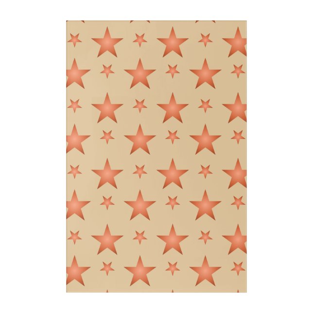Starry pattern in gradient terracotta orange  acrylic print (Front)