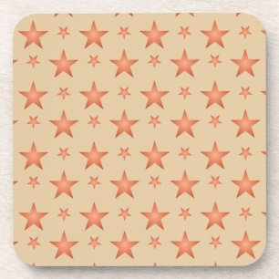 Starry pattern in gradient terracotta orange beverage coaster