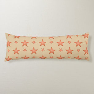 Starry pattern in gradient terracotta orange body pillow