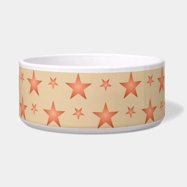 Starry pattern in gradient terracotta orange  bowl (Front)