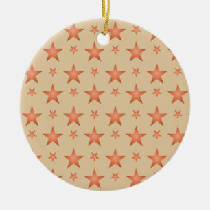 Starry pattern in gradient terracotta orange ceramic ornament