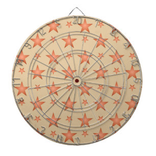 Starry pattern in gradient terracotta orange dart board