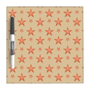 Starry pattern in gradient terracotta orange dry erase board