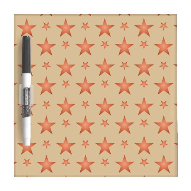Starry pattern in gradient terracotta orange  dry erase board (Front)