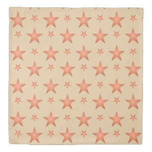 Starry pattern in gradient terracotta orange  duvet cover
