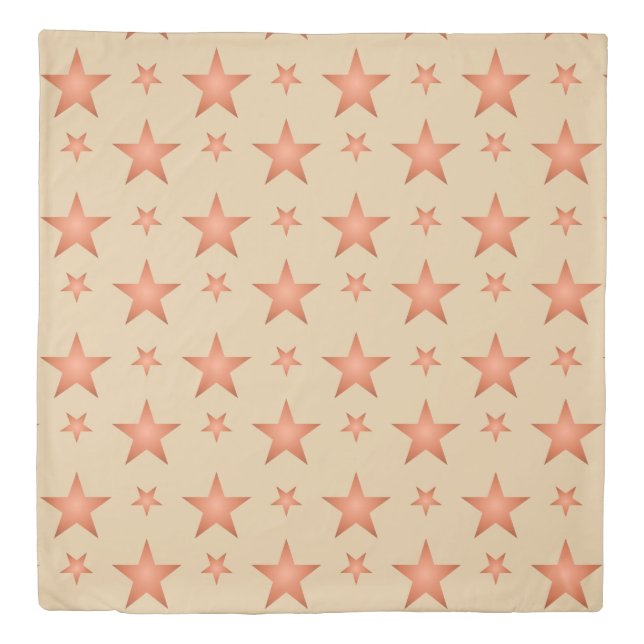 Starry pattern in gradient terracotta orange  duvet cover (Front)