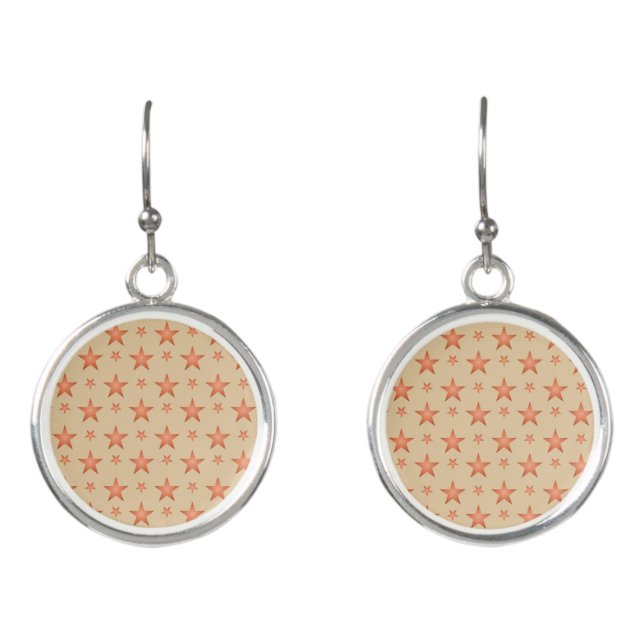 Starry pattern in gradient terracotta orange  earrings (Front)