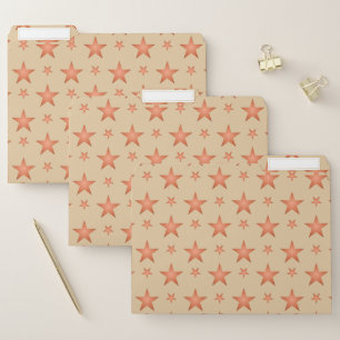 Starry pattern in gradient terracotta orange file folder