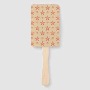 Starry pattern in gradient terracotta orange  hand fan
