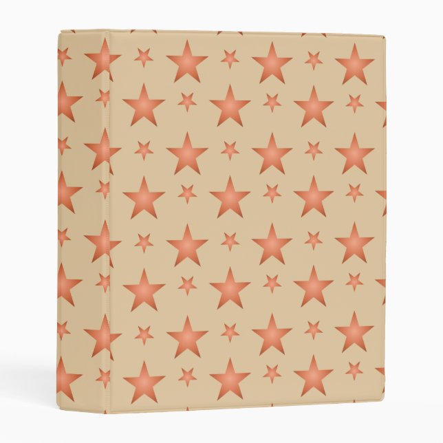 Starry pattern in gradient terracotta orange  mini binder (Front/Spine)