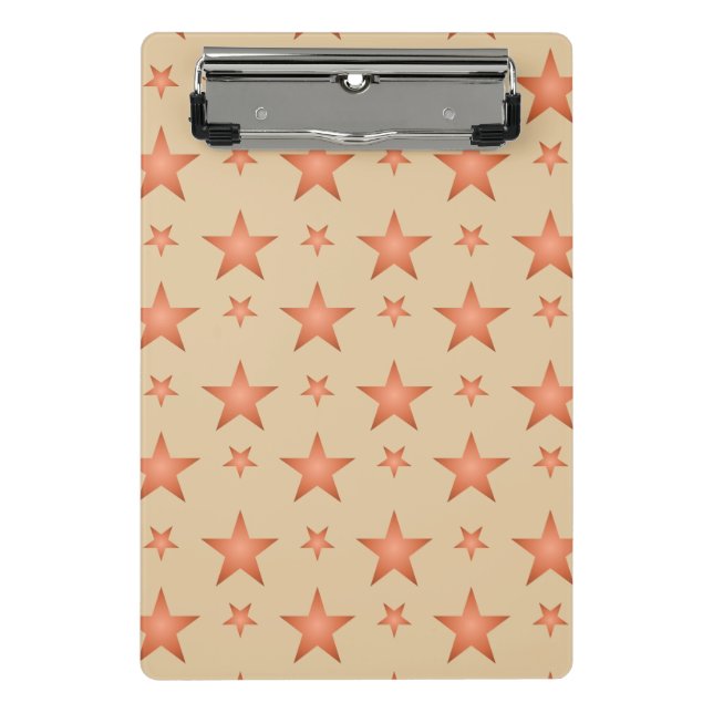 Starry pattern in gradient terracotta orange  mini clipboard (Front)