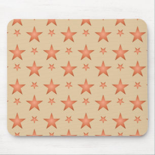 Starry pattern in gradient terracotta orange mouse pad