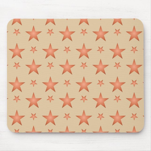 Starry pattern in gradient terracotta orange  mouse pad (Front)