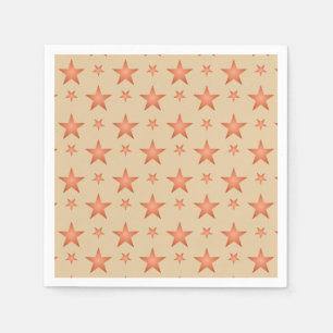 Starry pattern in gradient terracotta orange  napkins