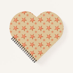 Starry pattern in gradient terracotta orange  notebook