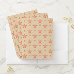 Starry pattern in gradient terracotta orange pocket folder
