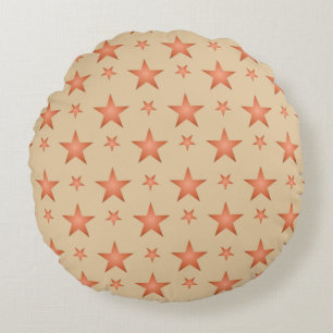 Starry pattern in gradient terracotta orange  round pillow