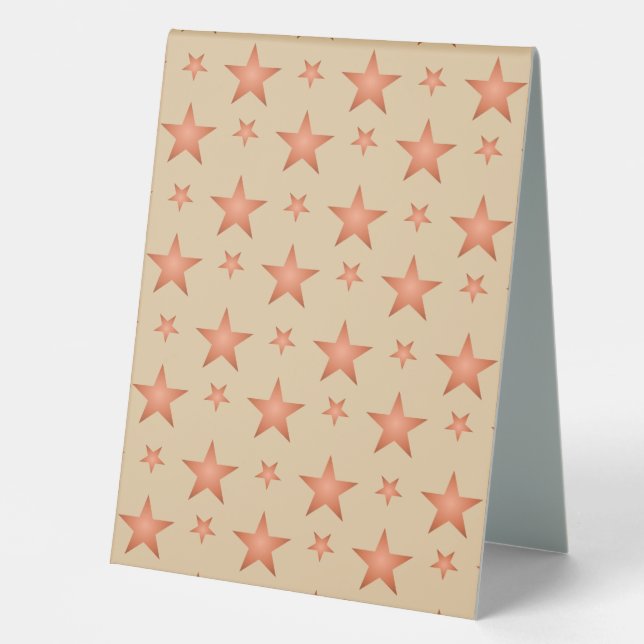 Starry pattern in gradient terracotta orange  table tent (Front)