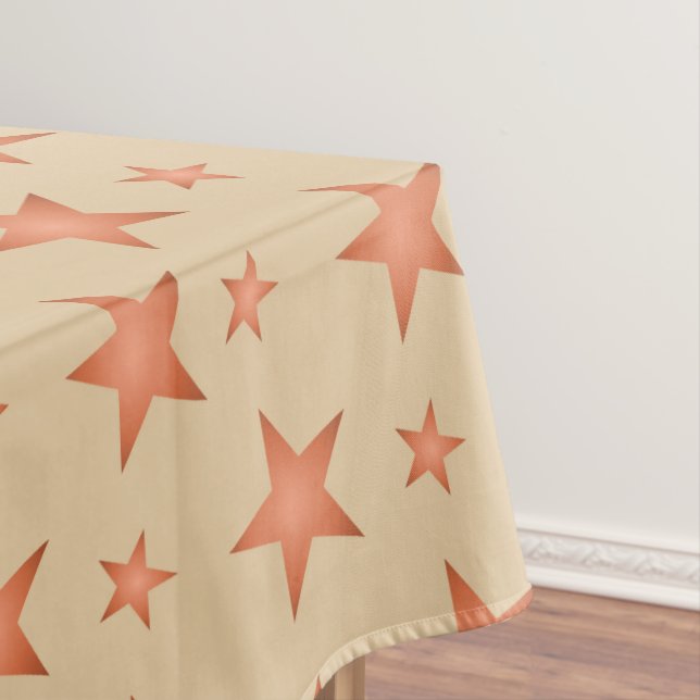 Starry pattern in gradient terracotta orange  tablecloth (In Situ)